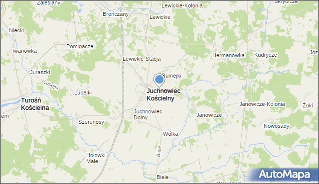mapa Ogrodniczki, Ogrodniczki gmina Juchnowiec Kościelny na mapie Targeo